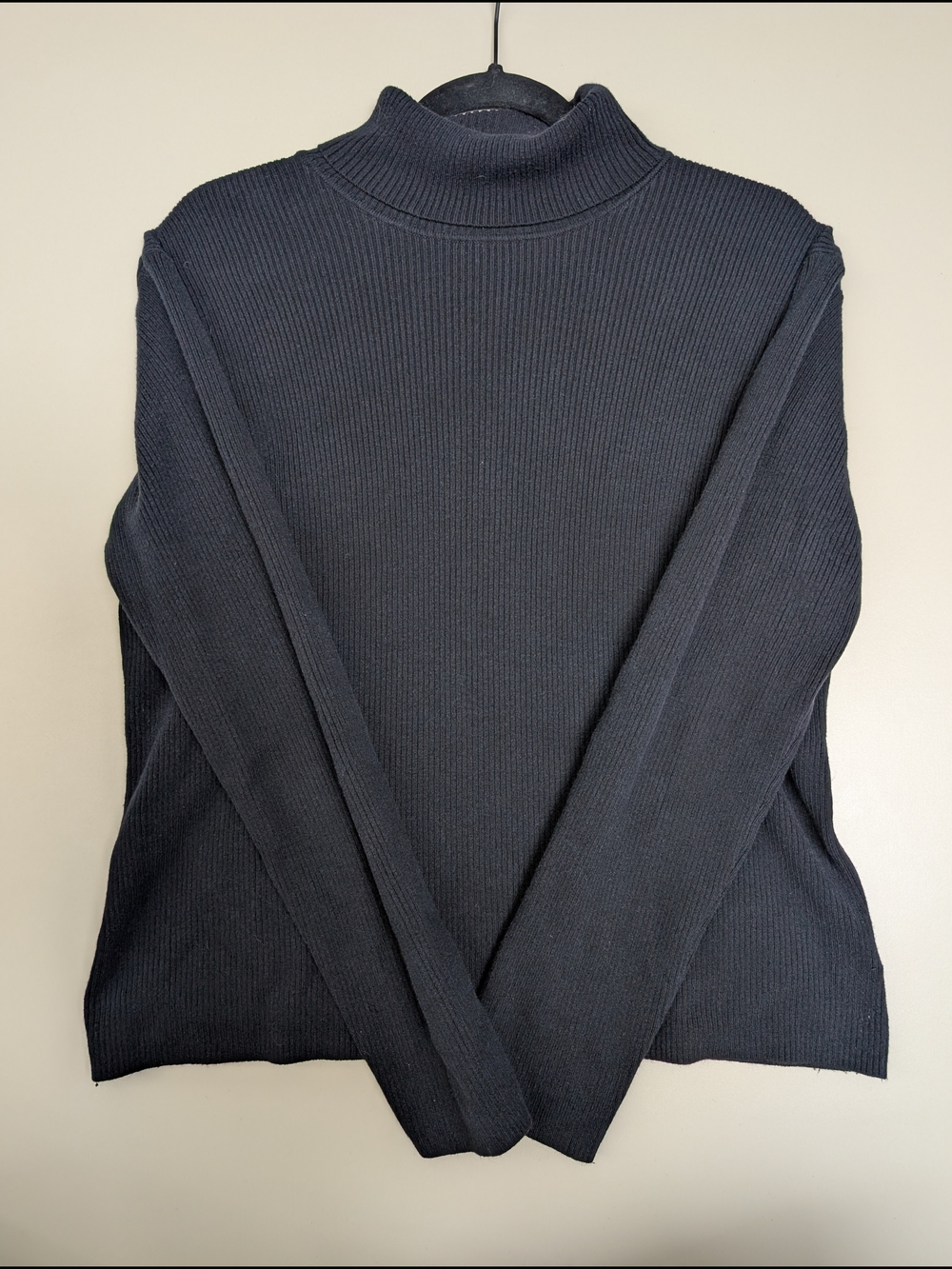Worthington Black Ribbed Turtleneck Sweater Women’s XL Long Sleeve Knit Stretch